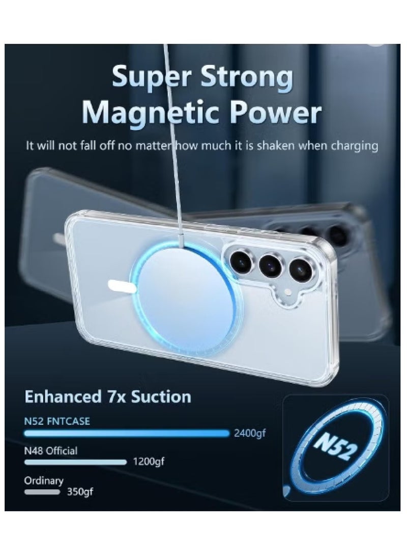 MOBM Samsung Galaxy S24 FE Clear Magnetic Case with Privacy Screen Protector and Tempered Glass Pack of 3 - Image 5